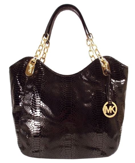 michael kors lilly black python|Bags .